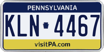PA license plate KLN4467