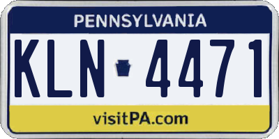 PA license plate KLN4471