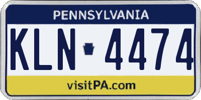 PA license plate KLN4474
