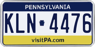 PA license plate KLN4476