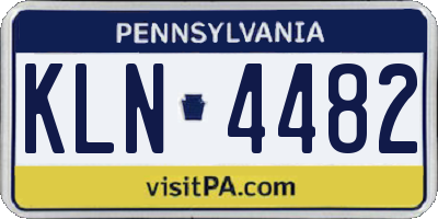 PA license plate KLN4482
