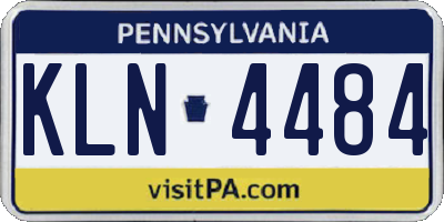 PA license plate KLN4484