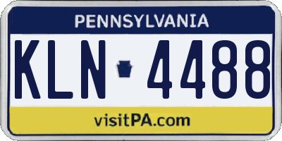 PA license plate KLN4488
