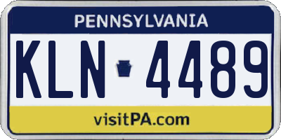 PA license plate KLN4489