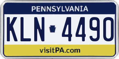 PA license plate KLN4490