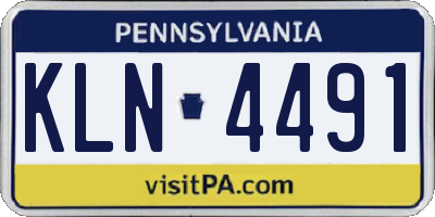 PA license plate KLN4491