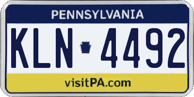 PA license plate KLN4492