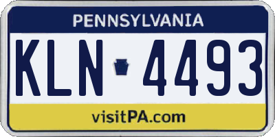 PA license plate KLN4493