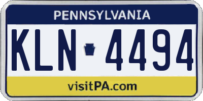 PA license plate KLN4494