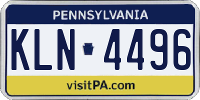 PA license plate KLN4496