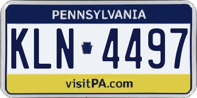 PA license plate KLN4497