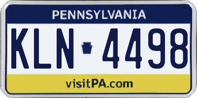 PA license plate KLN4498