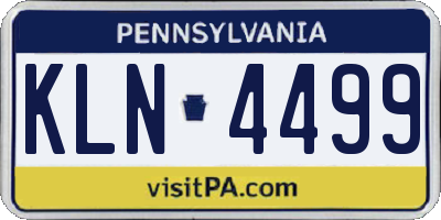 PA license plate KLN4499