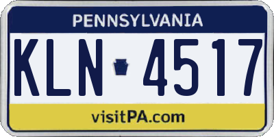 PA license plate KLN4517