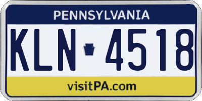 PA license plate KLN4518