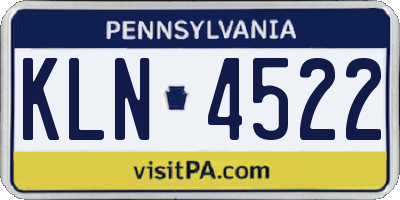 PA license plate KLN4522