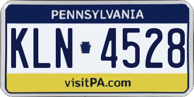 PA license plate KLN4528