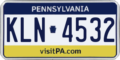 PA license plate KLN4532