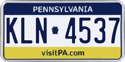 PA license plate KLN4537