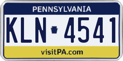 PA license plate KLN4541