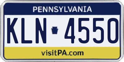PA license plate KLN4550