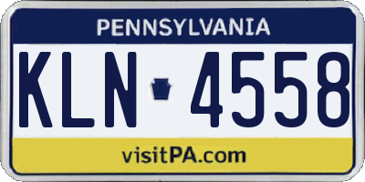 PA license plate KLN4558