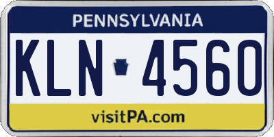 PA license plate KLN4560