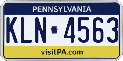 PA license plate KLN4563