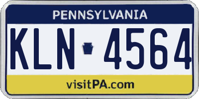 PA license plate KLN4564