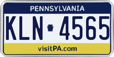 PA license plate KLN4565