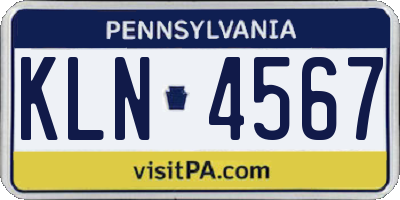 PA license plate KLN4567