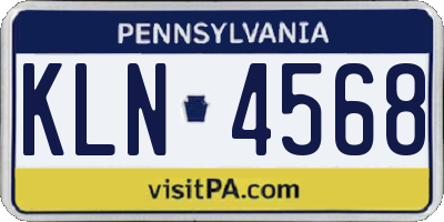 PA license plate KLN4568