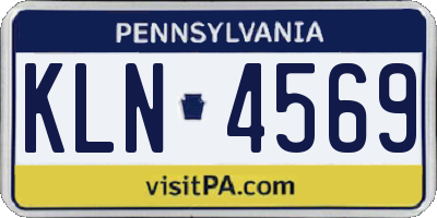 PA license plate KLN4569
