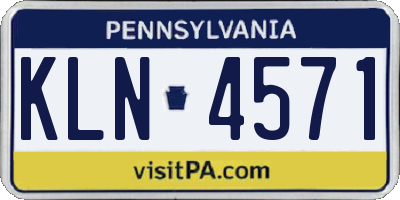 PA license plate KLN4571