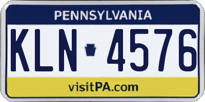 PA license plate KLN4576