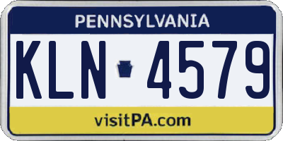 PA license plate KLN4579