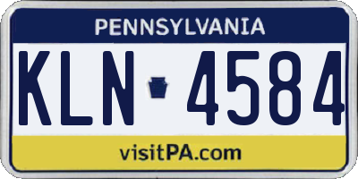PA license plate KLN4584