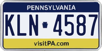 PA license plate KLN4587