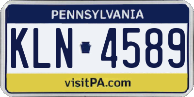 PA license plate KLN4589