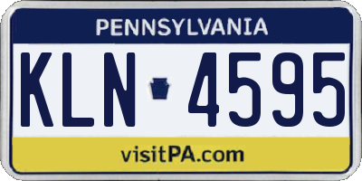 PA license plate KLN4595