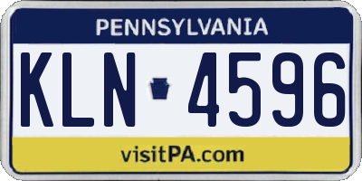 PA license plate KLN4596