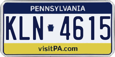 PA license plate KLN4615