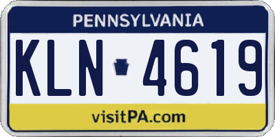 PA license plate KLN4619