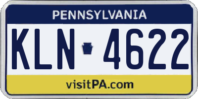 PA license plate KLN4622