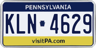 PA license plate KLN4629