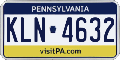 PA license plate KLN4632