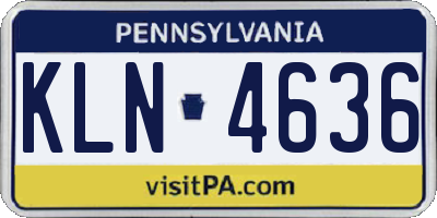 PA license plate KLN4636