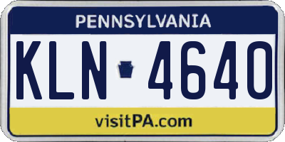 PA license plate KLN4640