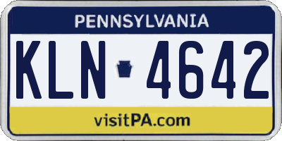 PA license plate KLN4642