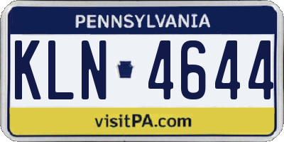 PA license plate KLN4644